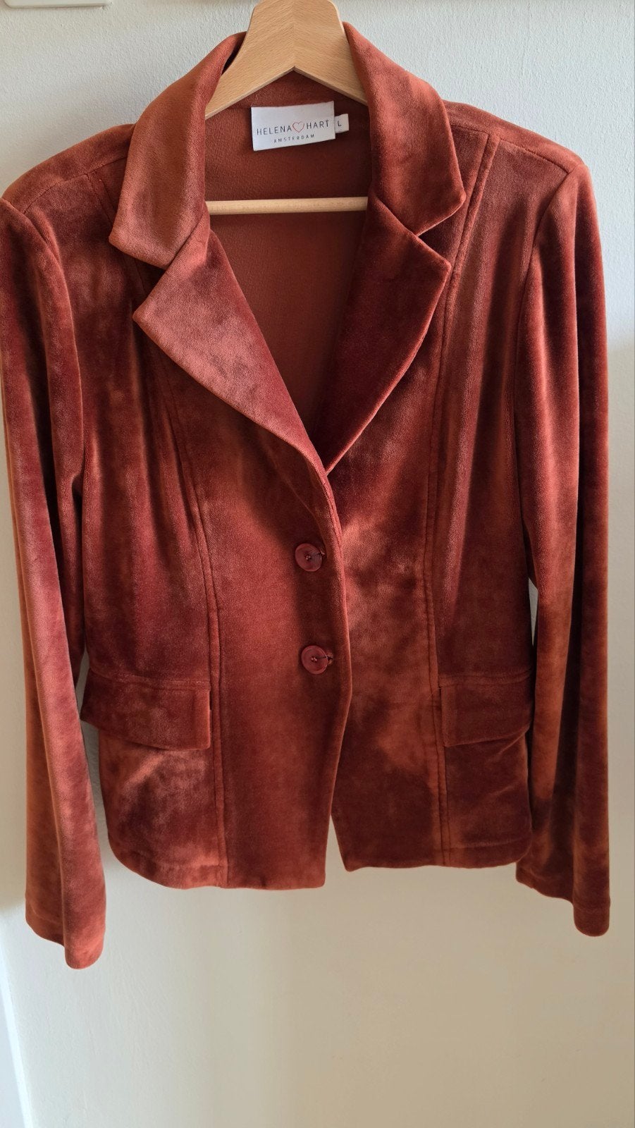Helena Hart Lora Velour blazer Burned maat L, Maat 42/44 (L), Zo goed als nieuw, Jasje, Helena Hart