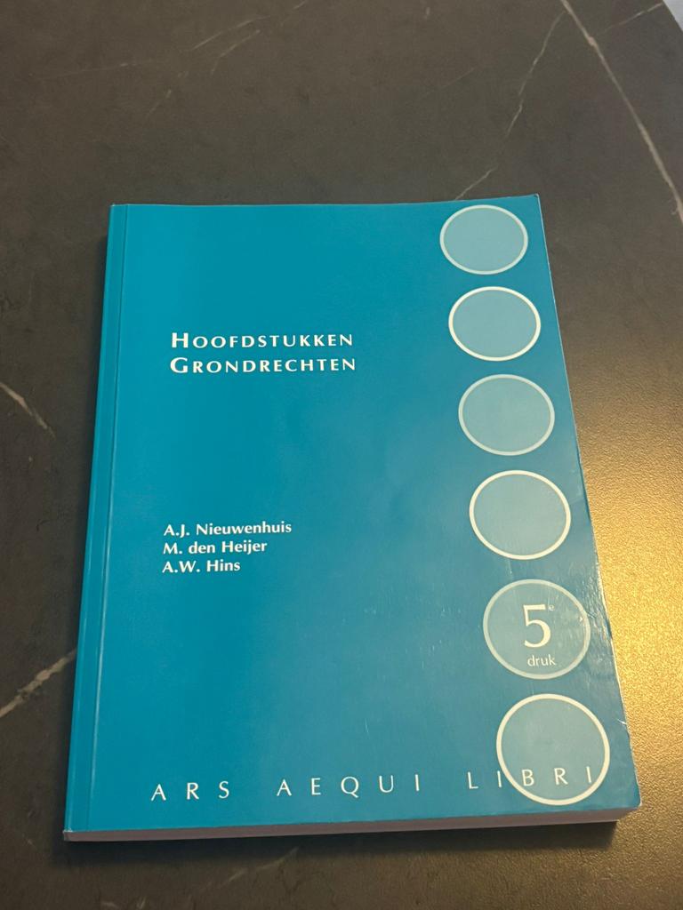 Hoofdstukken grondrechten, Boeken, Studieboeken en Cursussen, Ophalen of Verzenden, Beta, Zo goed als nieuw, WO