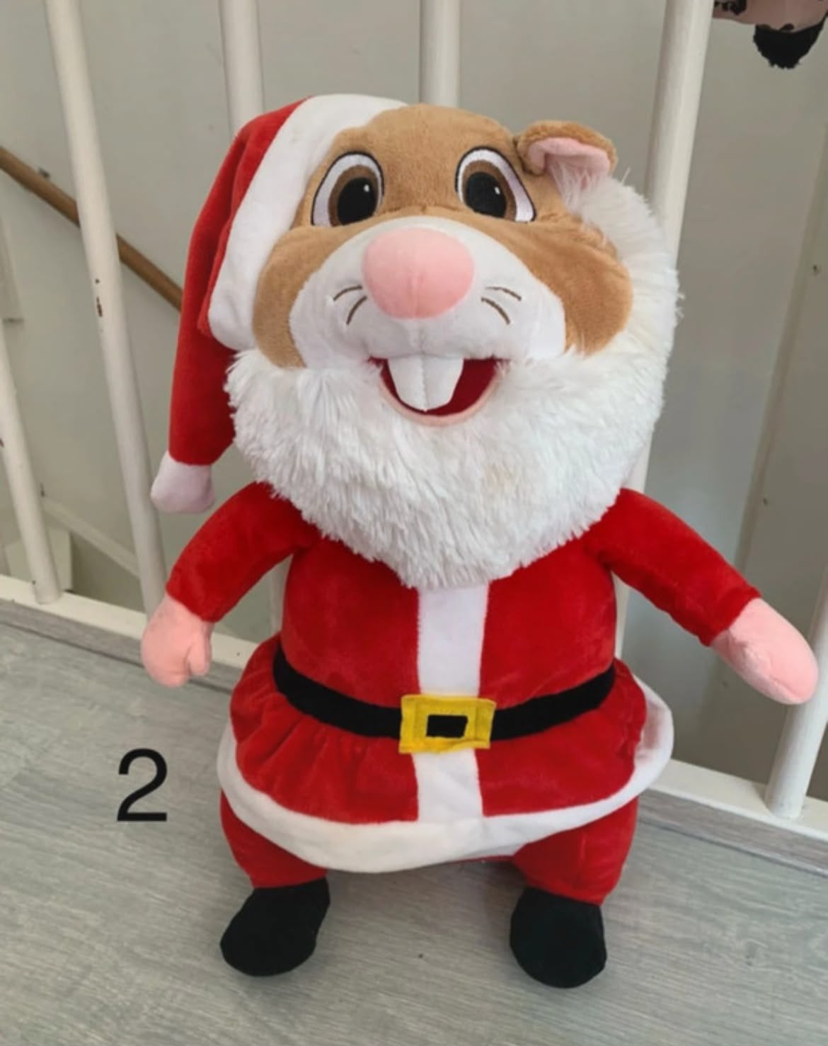 Grote Albert Heijn Hamster kerstman knuffel, Gebruikt, Overige karakters, Hamster, Ophalen of Verzenden