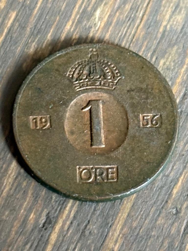 1 Ore 1956 Zweden, Ophalen of Verzenden, Overige landen, Losse munt