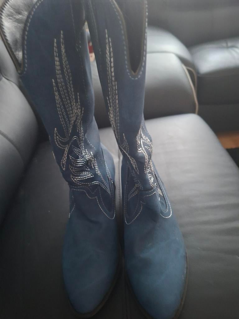 Groene cowboylaarzen met borduursel, Kleding | Dames, Schoenen, Ophalen, Hoge laarzen, Nieuw, Onbekend