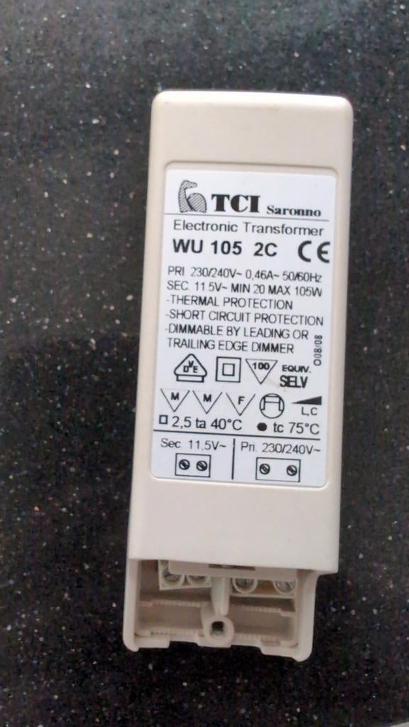 TCI Saronno WU 105 2C Halogeen Transformator 105W, Ophalen, Gebruikt, Modern