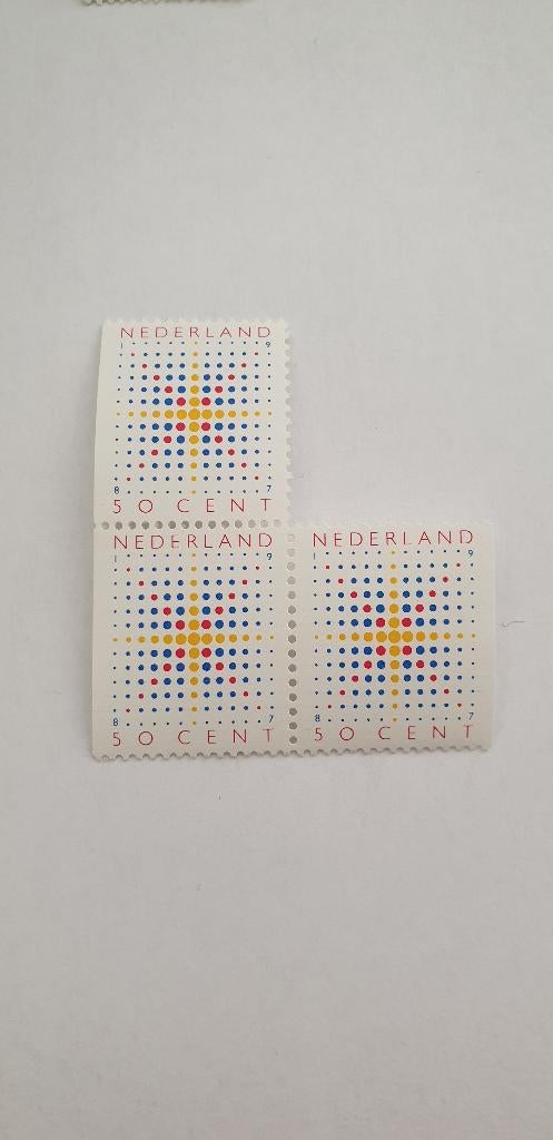 6735 blokje decemberzegels 1987 postfris geel, Postzegels en Munten, Postzegels | Nederland, Verzenden