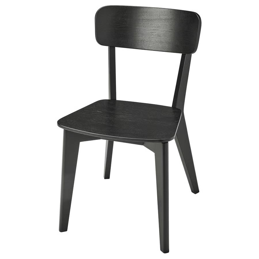 2x Ikea Lisabo zwarte houten eetkamerstoel, Ophalen, Zwart, Zo goed als nieuw, Eén