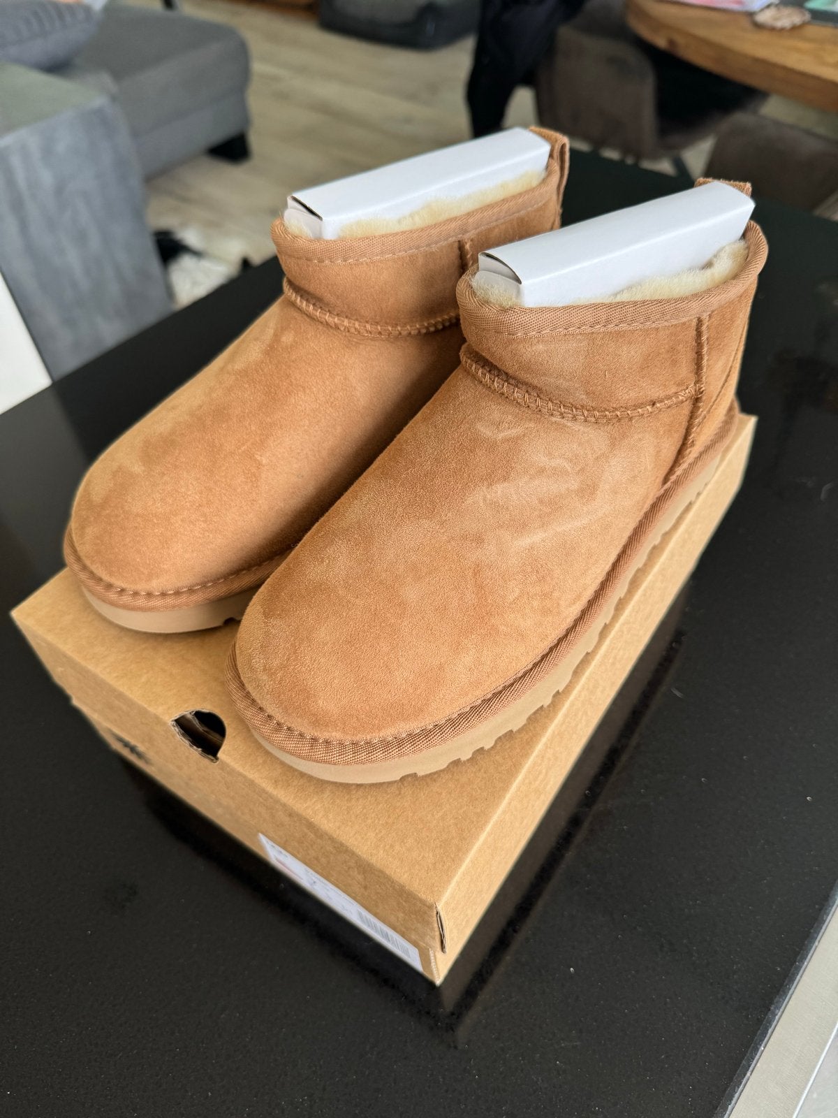 Nieuwe UGG Classic Ultra Mini Laarzen - Kastanjebruin, Bruin, Lage of Enkellaarzen, Nieuw, Ophalen of Verzenden