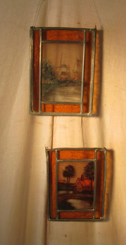 2x Glas in Lood - 16x11, Ophalen of Verzenden