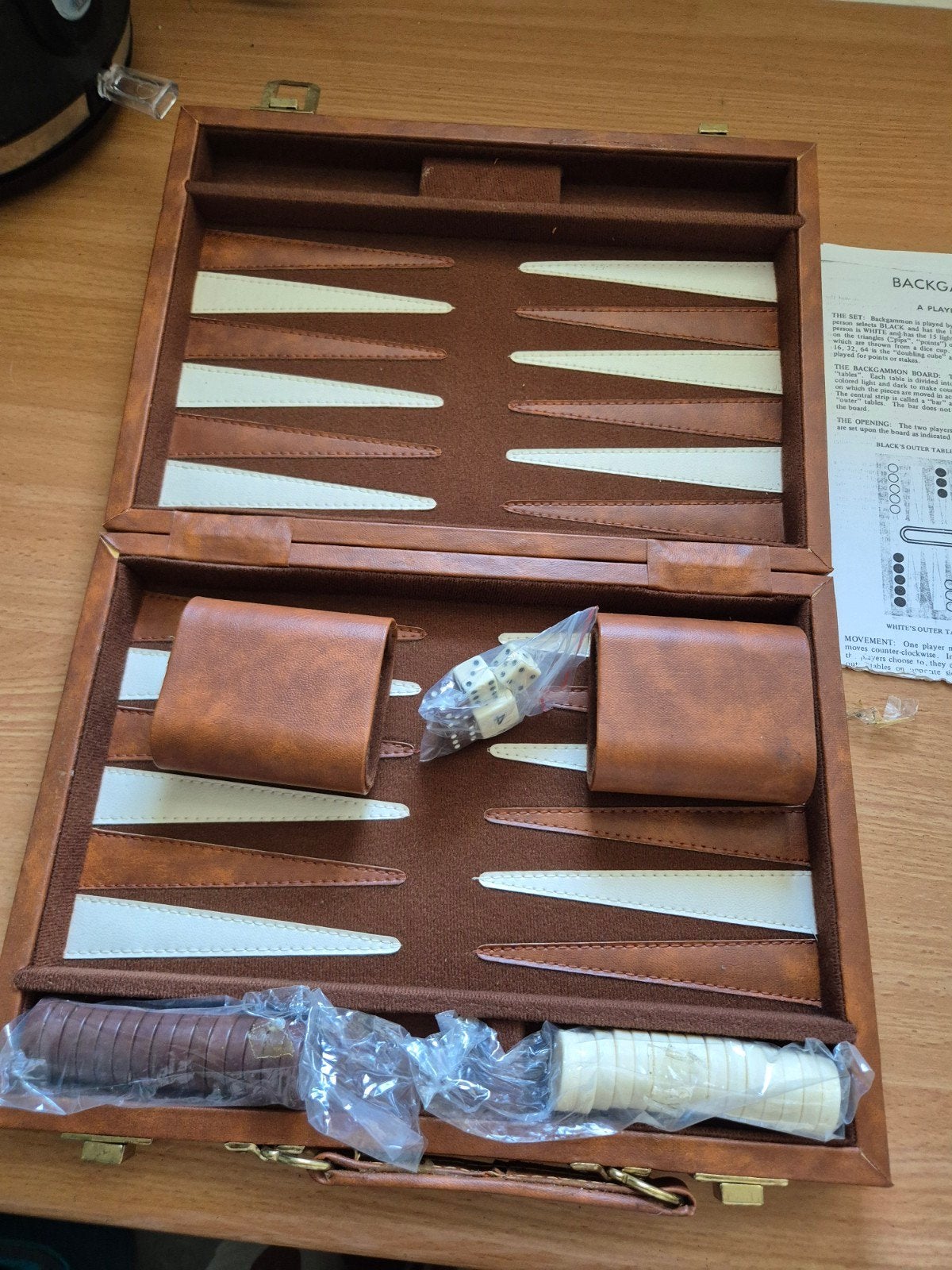 Vintage Backgammon Reisspel in Luxe Koffer, Ophalen, Gebruikt, Een of twee spelers, Cardinal