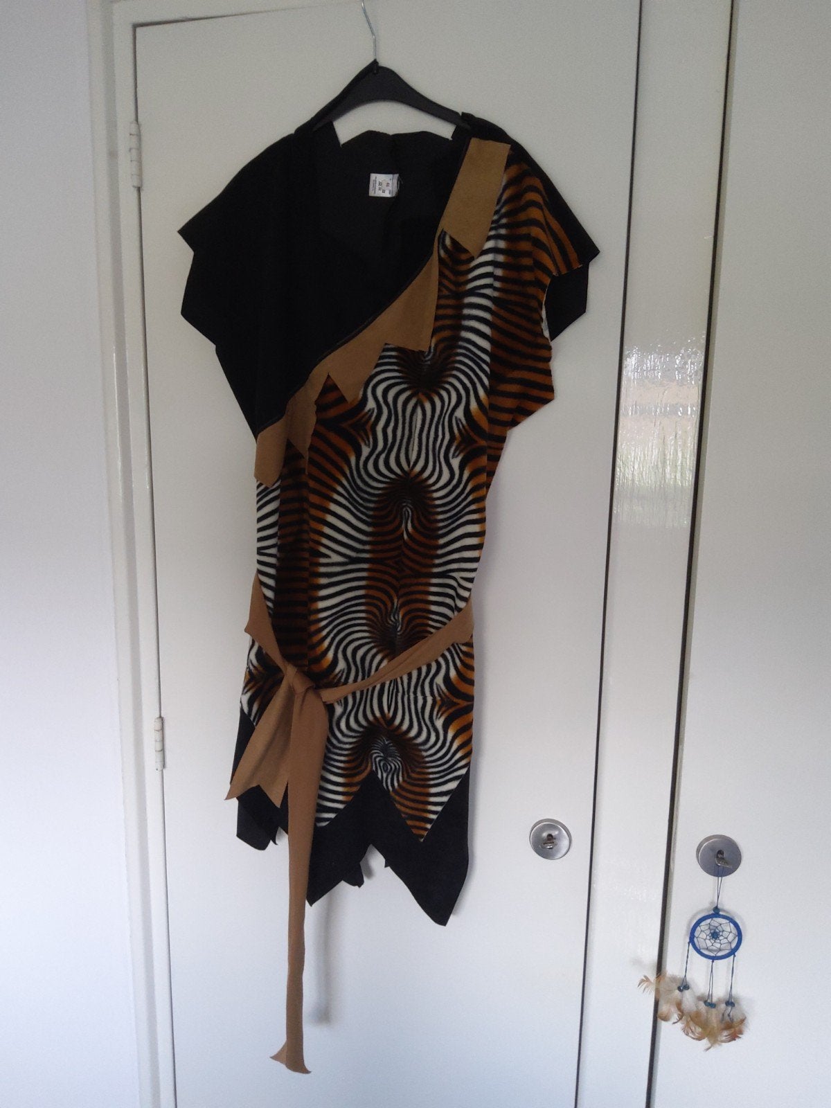Zebraprint jurk met ceintuur, Maat 38/40 (M), Carnaval, Ophalen of Verzenden, Onbekend