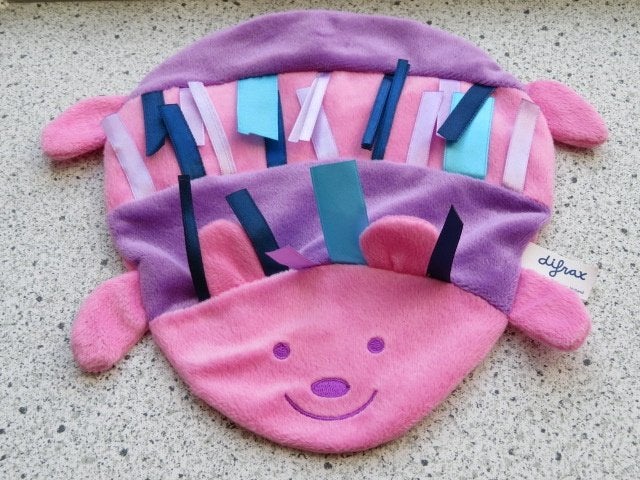 Knuffeldoek knisperdoek Egel egeltje van Difrax roze met, Overige typen, Ophalen of Verzenden, Zo goed als nieuw, Wasbaar
