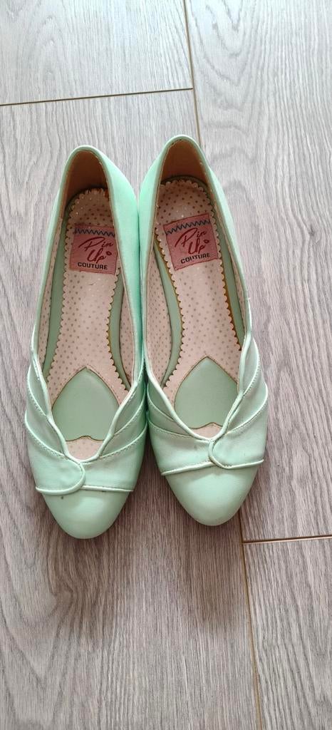 Pinup Couture mintgroene schoenen maat 37, Pinup Couture, Ophalen of Verzenden, Schoenen met hoge hakken, Gedragen