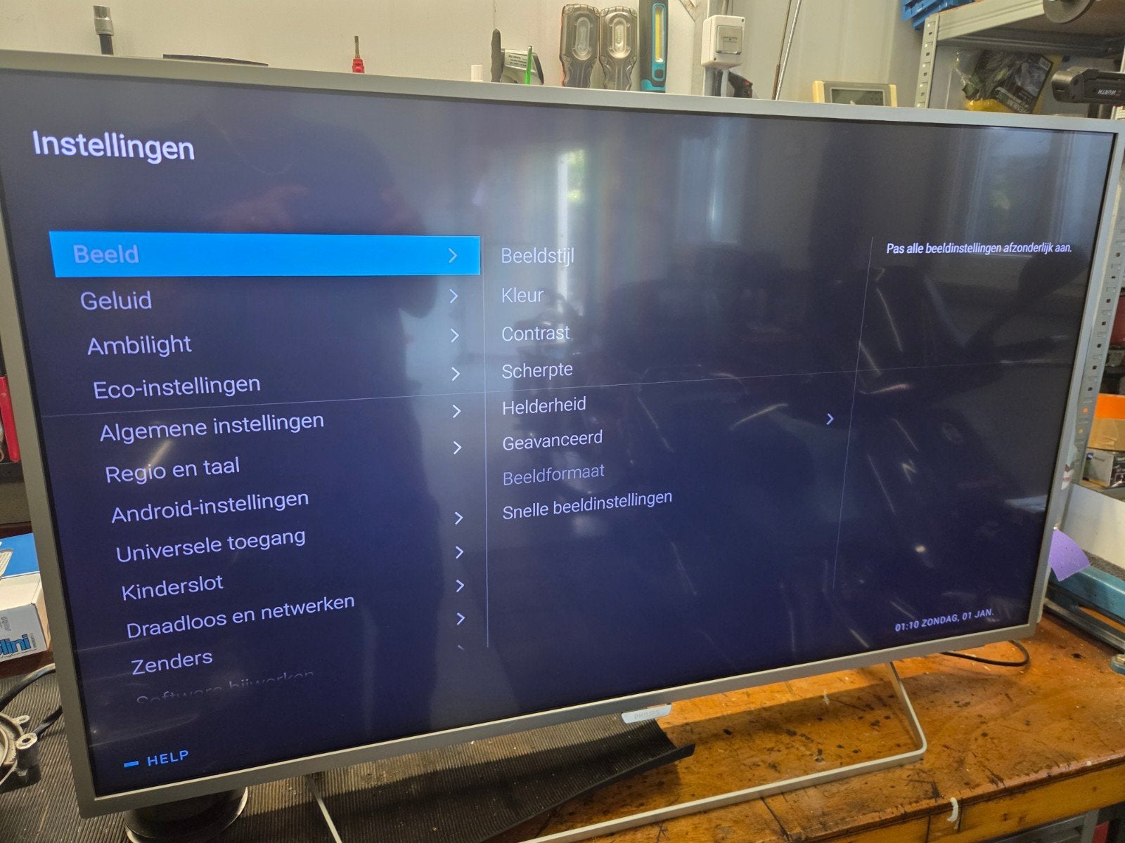 Philips 43PUS6412/12 Smart TV 4k ambilight met defecte lijn, Ophalen, Philips, 50 Hz, 4k (UHD)