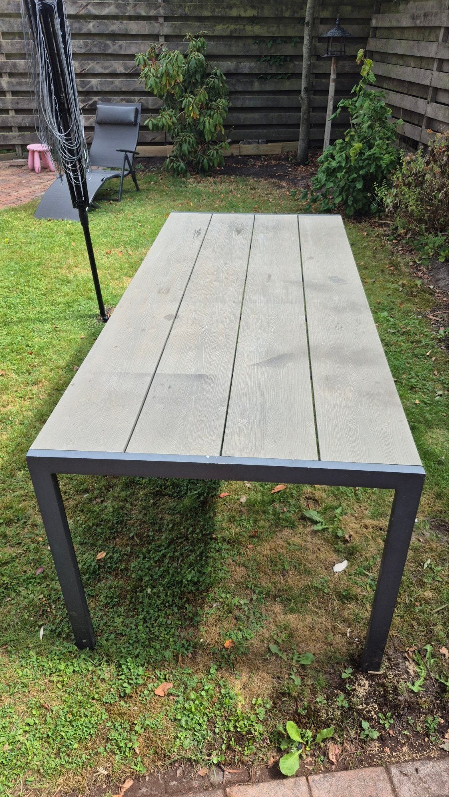 Antracietgrijze tuintafel 6 personen, Ophalen, Gebruikt, Rechthoekig, Overige materialen