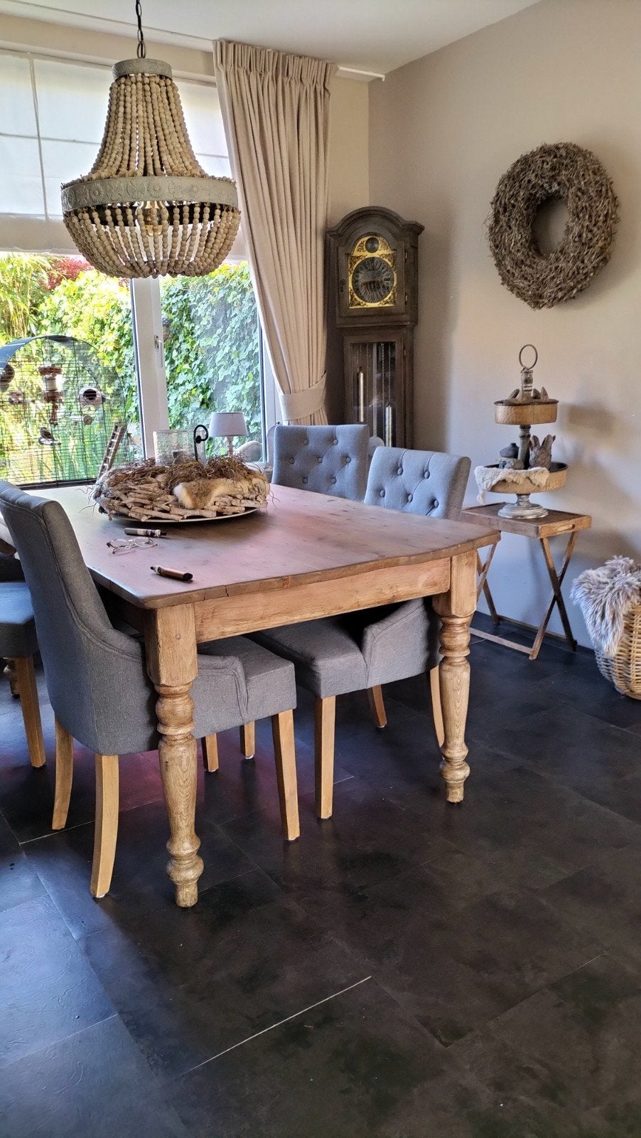 Landelijke boeren eettafel hout, Huis en Inrichting, Tafels | Eettafels, Ophalen, Gebruikt, Rechthoekig, 50 tot 100 cm