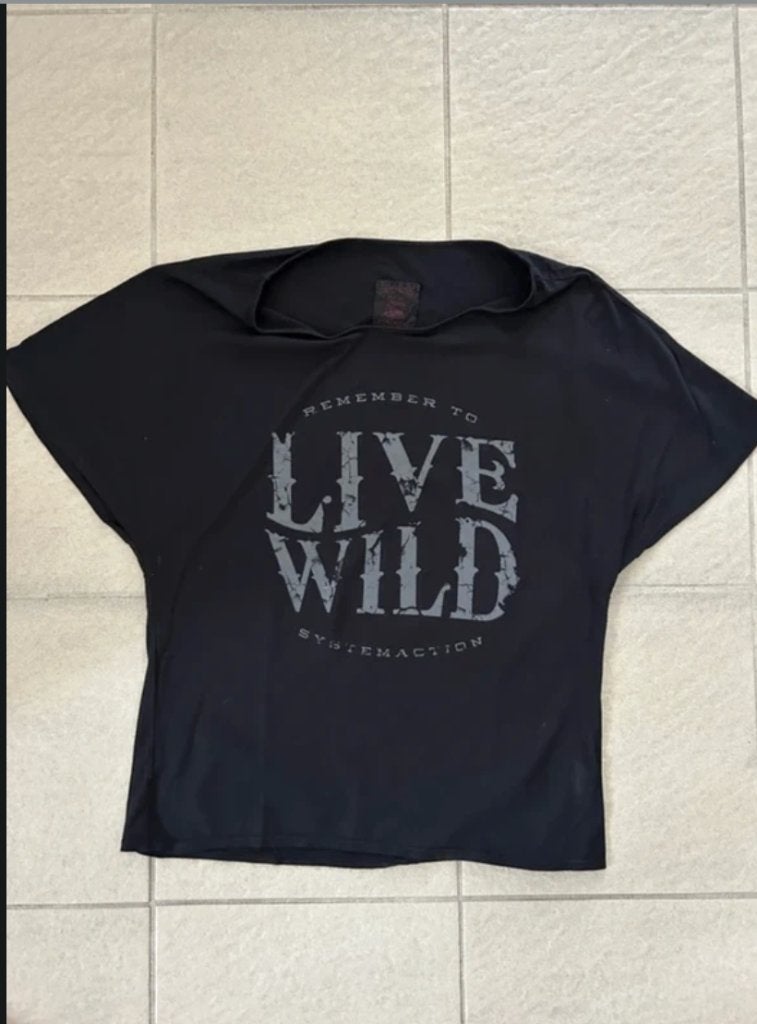 Zwart System Action-T-shirt met tekst – maat S, Kleding | Dames, System Action, Zwart, Ophalen of Verzenden, Zo goed als nieuw