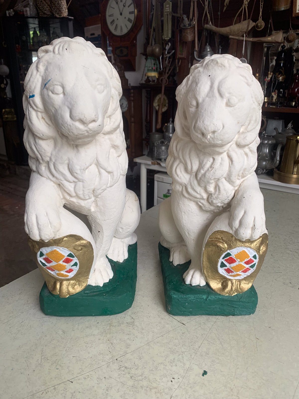 2 betonnen beeldjes, Tuin en Terras, Tuinbeelden, Ophalen, Zo goed als nieuw