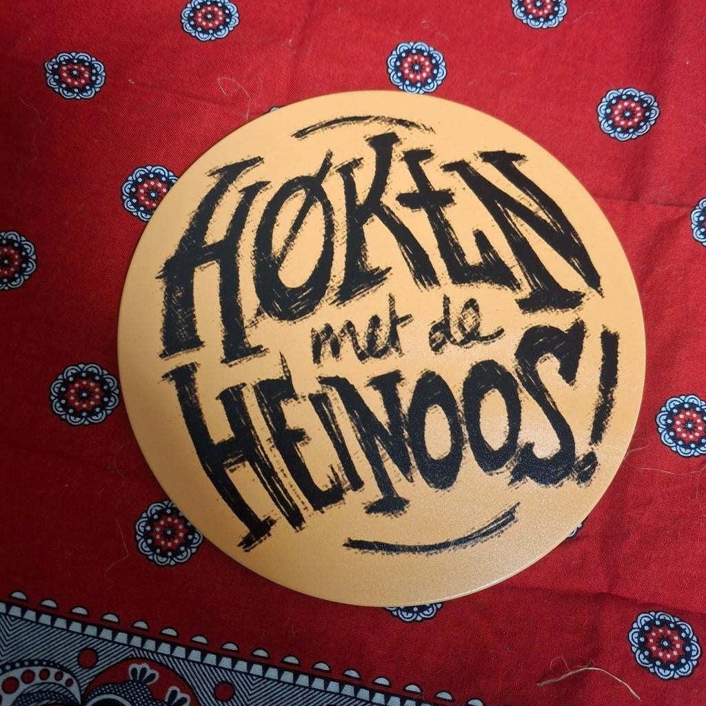 Høken met de Heinoos Ronde metalen wandplaat / wandbord, Metaal, Nieuw, Ophalen of Verzenden, Wandbord of Wandpaneel