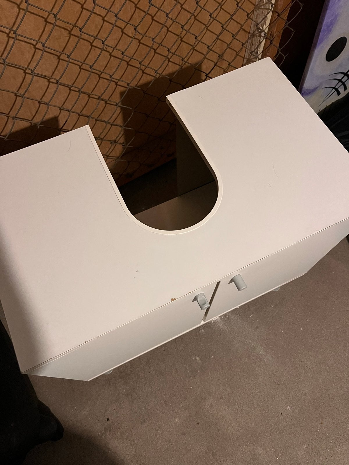 Witte Badkamerkast met U-uitsparing voor wastafel, Ophalen, Gebruikt, 50 tot 100 cm, Minder dan 100 cm