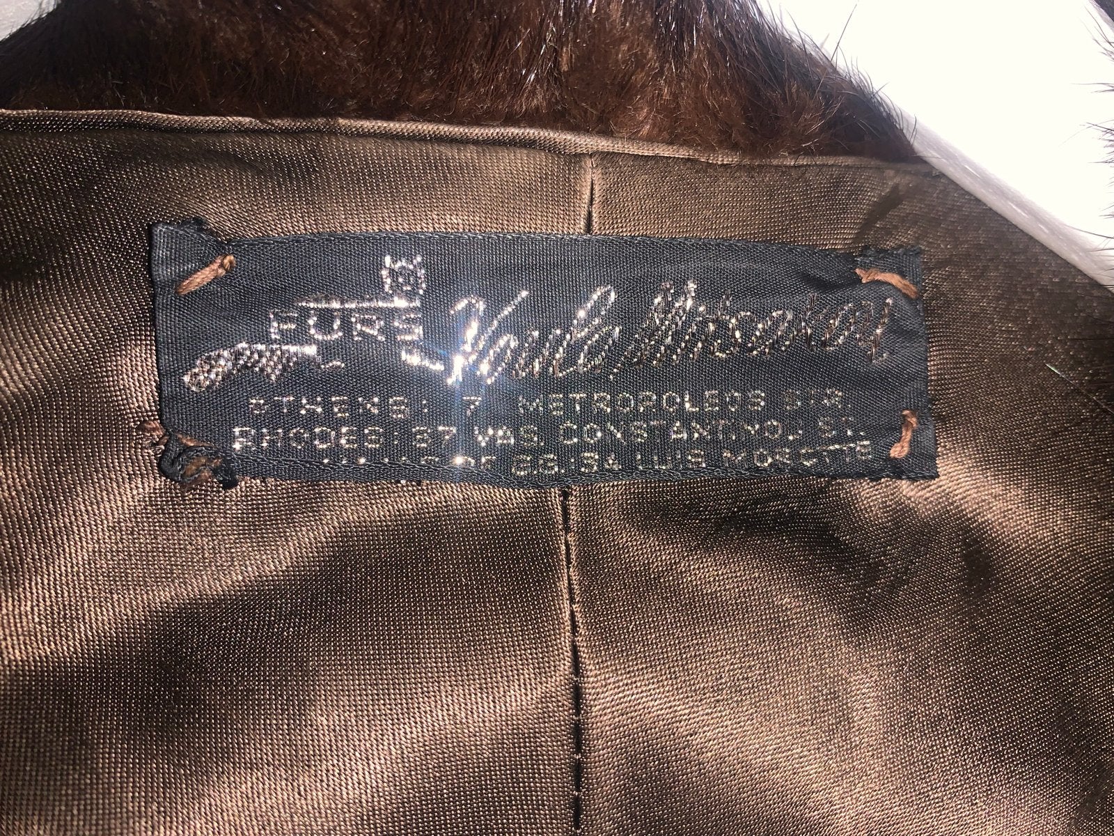 Vintage Voula Mitsakou Bont Stola/Cape - Donkerbruin, Ophalen of Verzenden, Zo goed als nieuw, Maat 46/48 (XL) of groter, Bruin