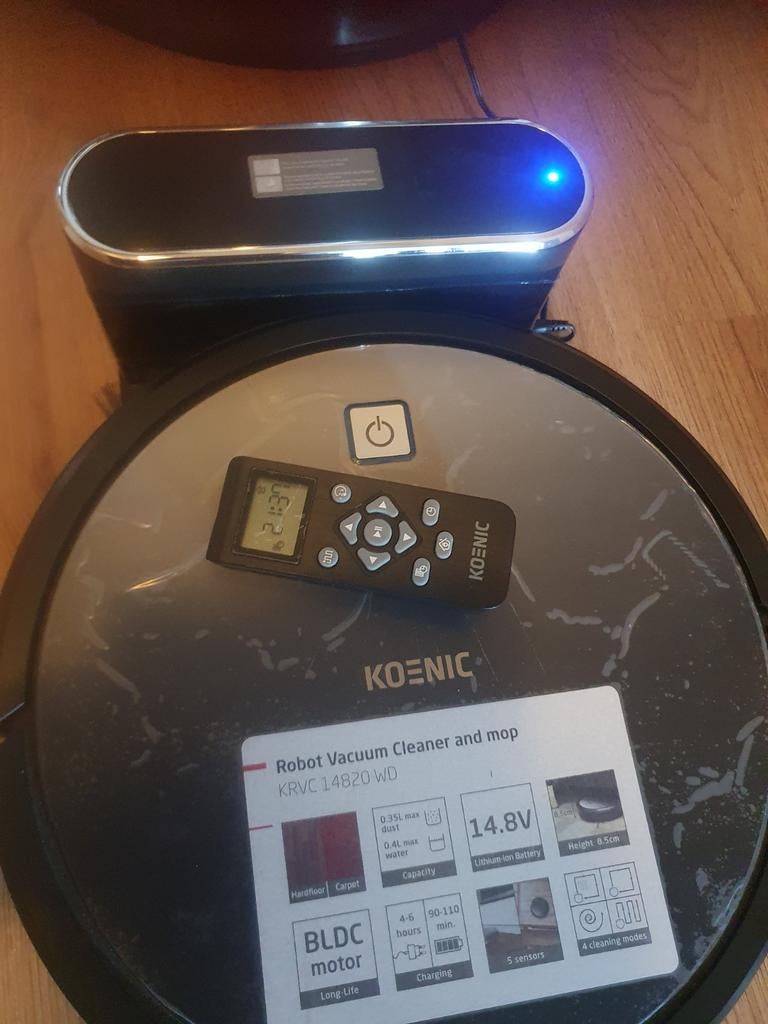 Koenic Robotstofzuiger en dweil KRVC 14820 WD, Witgoed en Apparatuur, Stofzuigers, Gebruikt, Ophalen of Verzenden, Robotstofzuiger