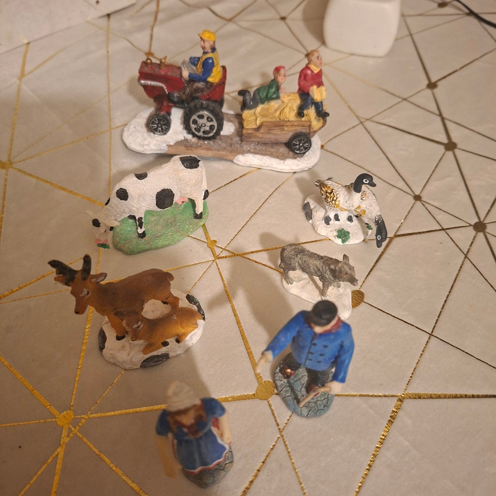 boerderij kerstdorp figuren, Ophalen of Verzenden, Zo goed als nieuw
