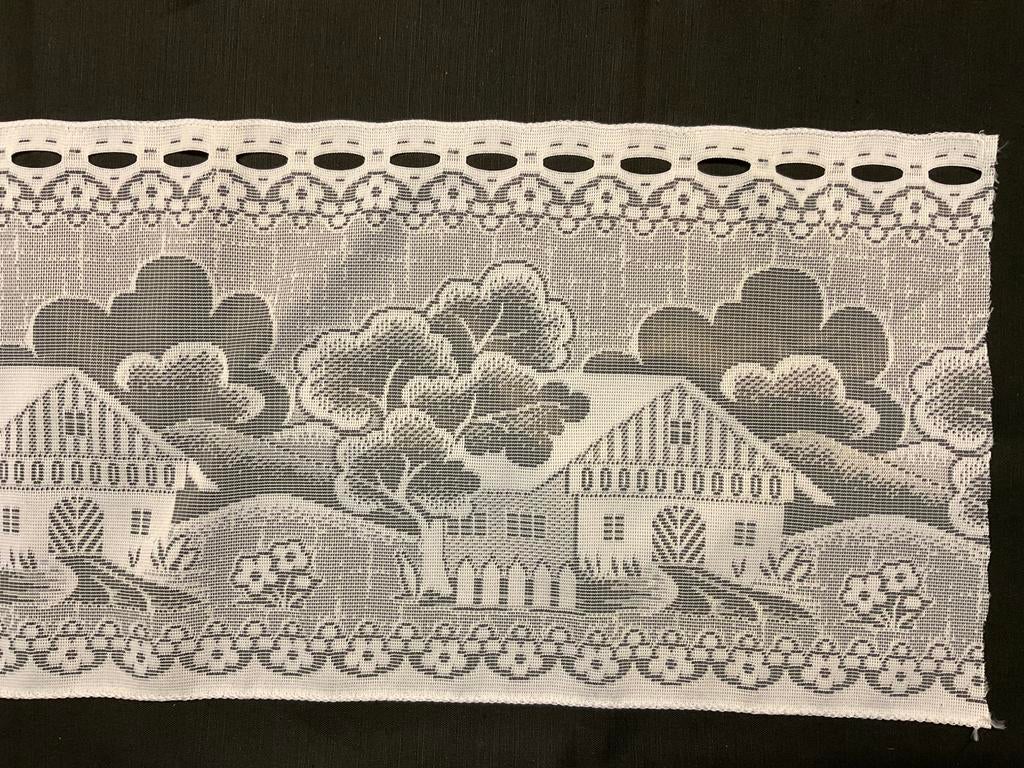 Vitrage val “Boerderij”, 30 cm hoog, 14.00 meter., Ophalen of Verzenden, Nieuw, Wit, Minder dan 100 cm