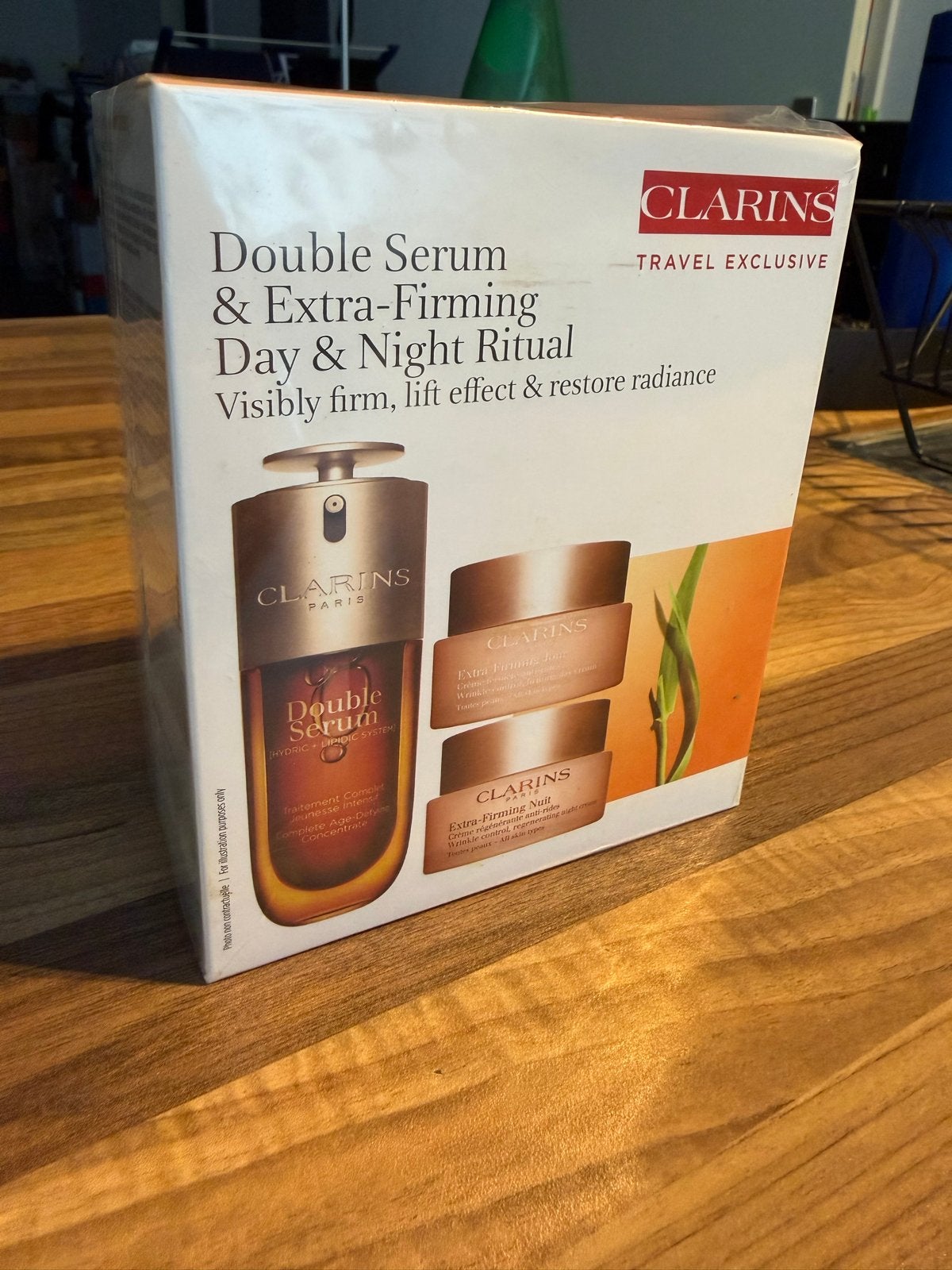 Clarins Double Serum & Extra-Firming Dag & Nacht Ritueel, Ophalen of Verzenden, Nieuw, Gehele gezicht, Verzorging
