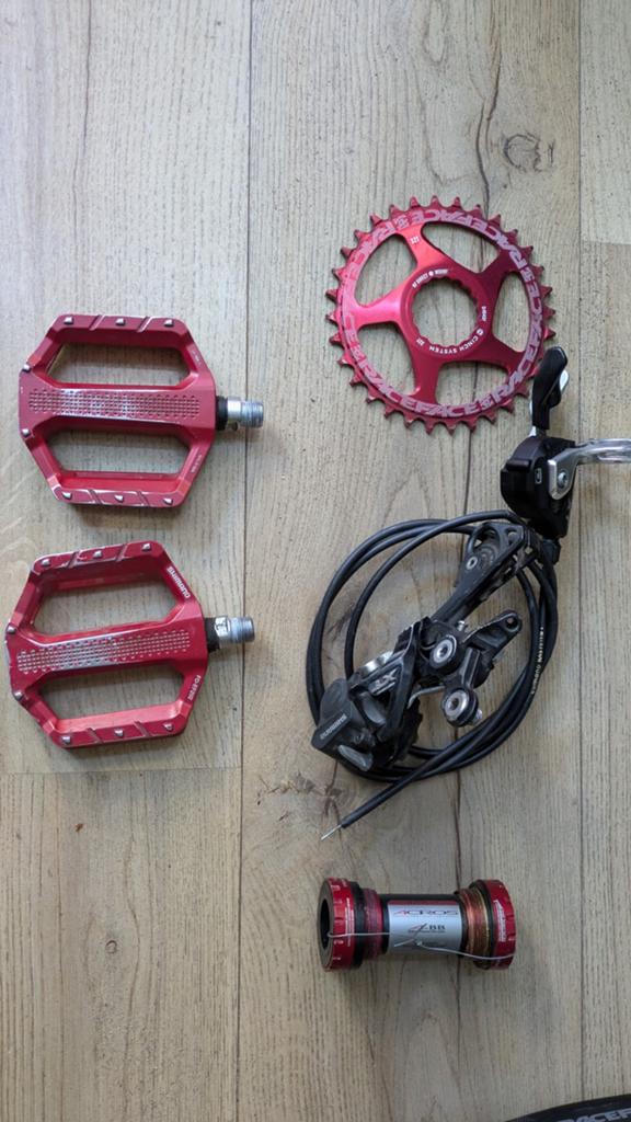RaceFace blad, trappers en trapas, Crankstel of Pedalen, Gebruikt, RaceFace, Shimano, Acros, Ophalen of Verzenden