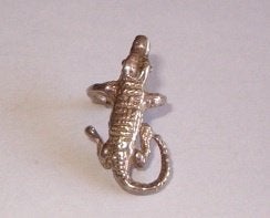 Zilveren oor manchet  krokodil, Verzenden, Zo goed als nieuw, Zilver, Zilver