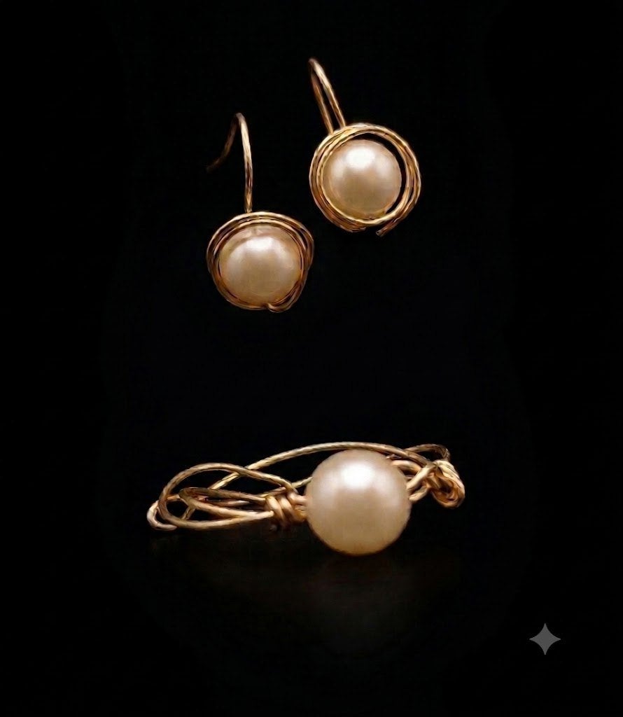 Nieuwe verstelbare Majorica parel ring en parel oorbellen, Sieraden, Tassen en Uiterlijk, Beige, Nieuw, Ophalen of Verzenden, Dame