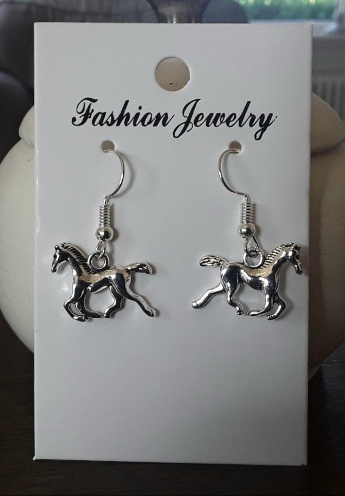 Oorbellen paard - paardje - in galop, Overige materialen, Hangers, Nieuw, Ophalen of Verzenden