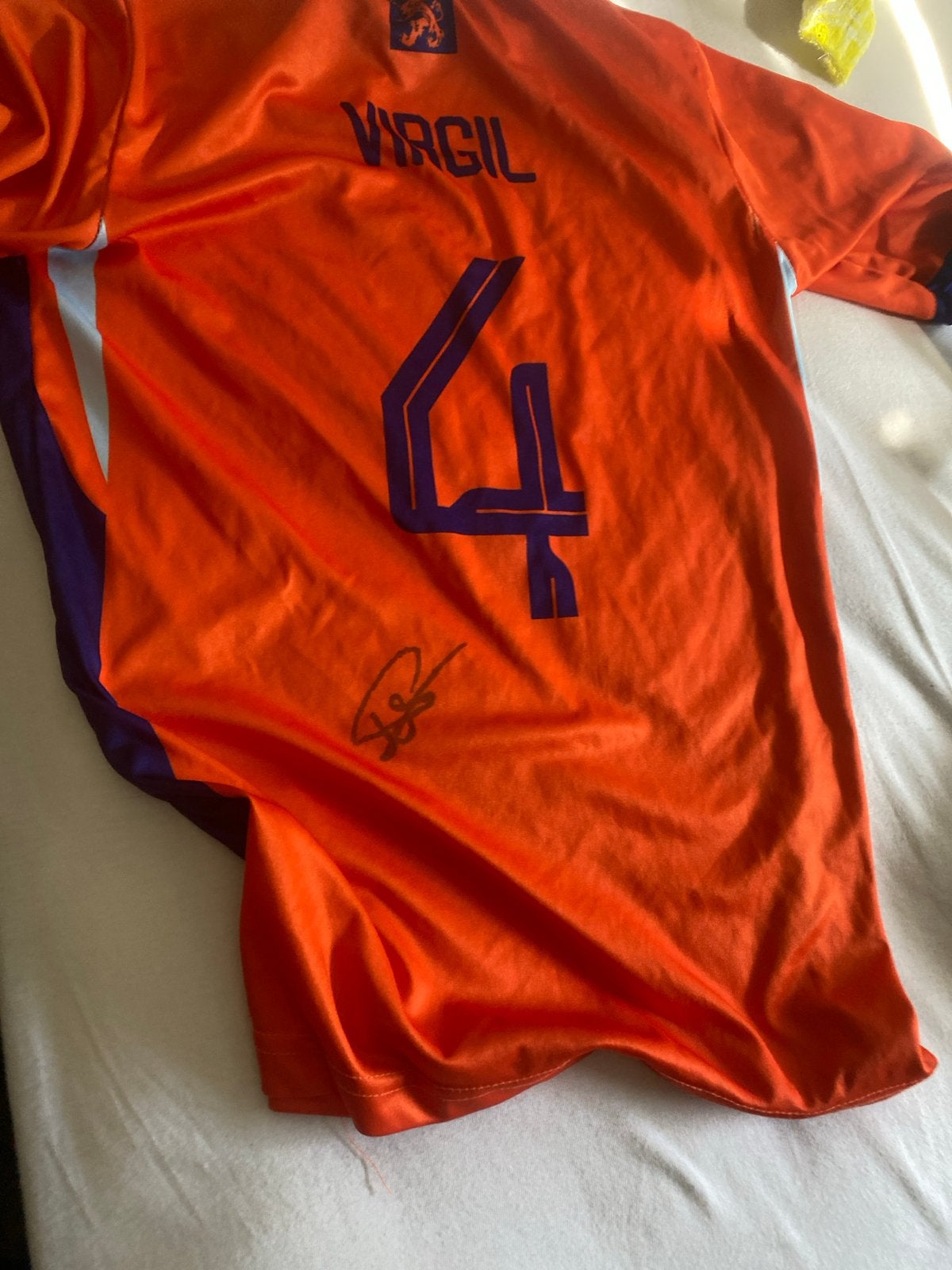 Gesigneerd Oranje shirt Virgil van Dijk, Ophalen, Zo goed als nieuw, Shirt