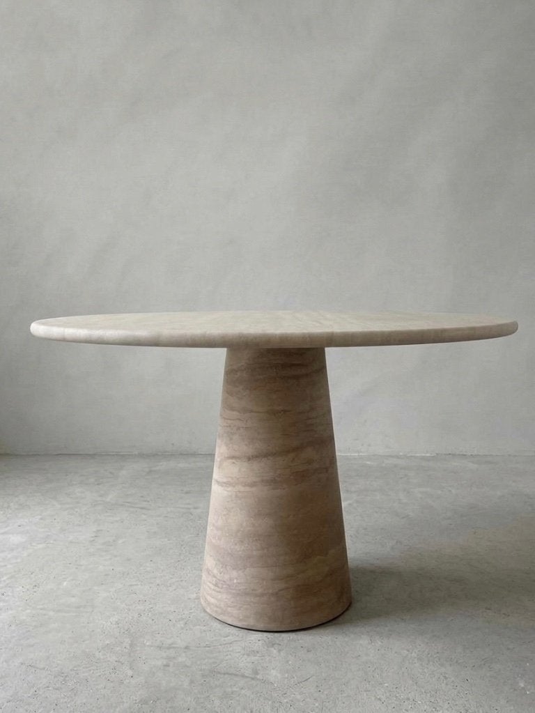 Mooie ronde travertin eettafel, Huis en Inrichting, Tafels | Eettafels, Ophalen, Overige materialen, Rond, Nieuw