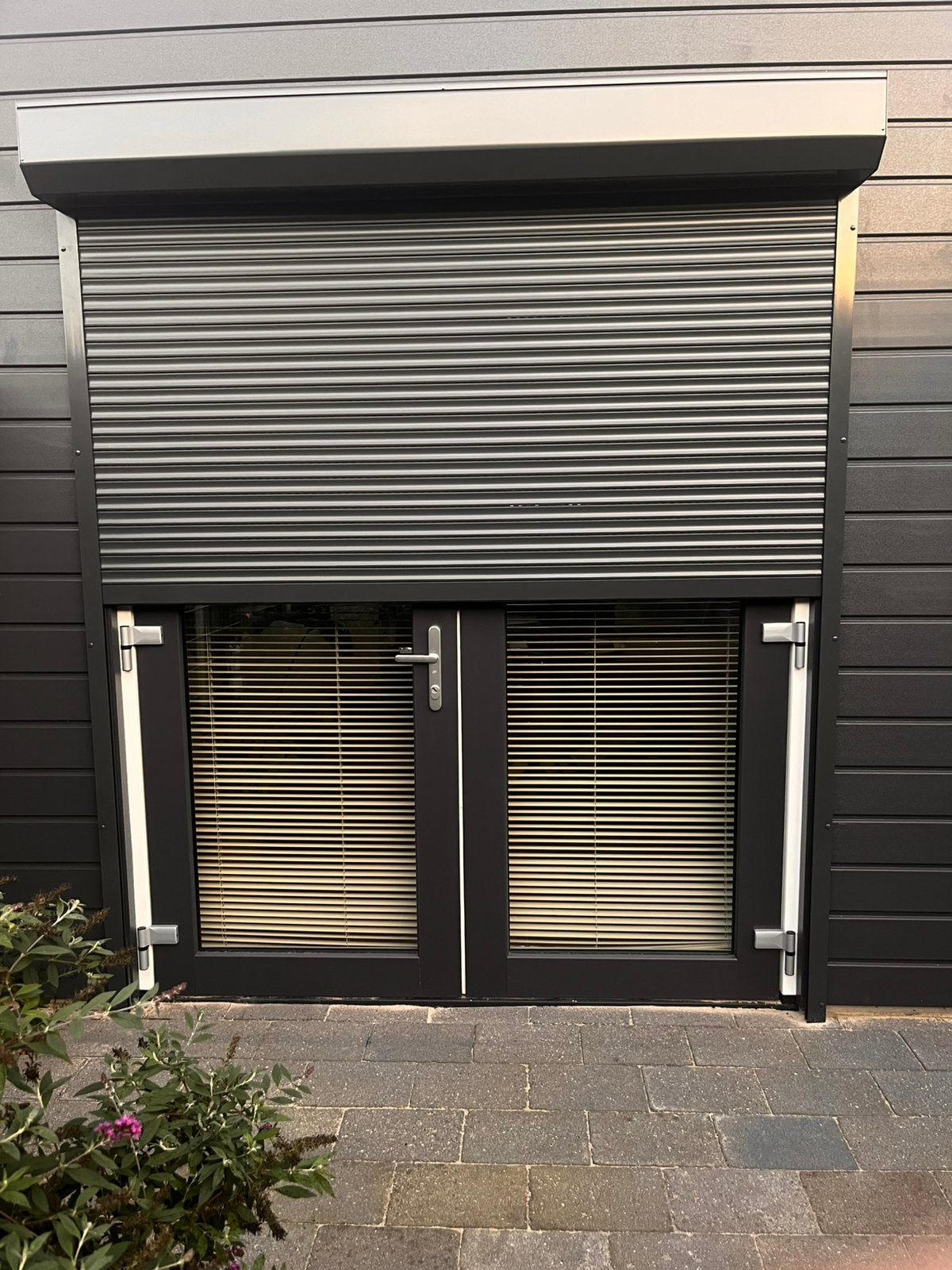 Elektrisch HERAOL rolluik antraciet | 199 cm breed | 2024, Ophalen, Overige kleuren, 200 cm of meer, 150 tot 200 cm