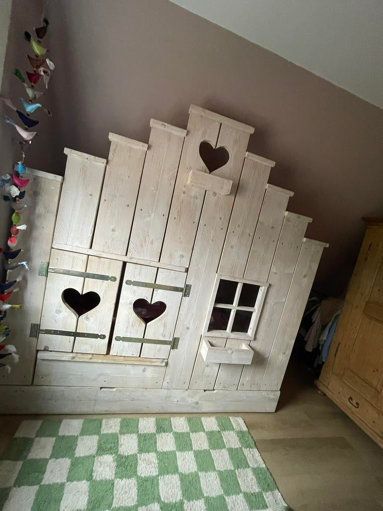 Vogelhuis bed/ steigerhout bed/ kinderbed, Kinderen en Baby's, Kinderkamer | Bedden, 85 tot 100 cm, Zo goed als nieuw, 180 cm of meer