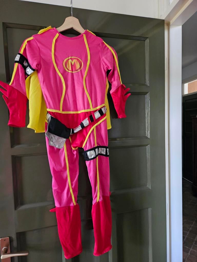 Mega Mindy Superheldenpak roze met geel, maat 6-8 jaar, Ophalen of Verzenden, 122 t/m 128, Meisje