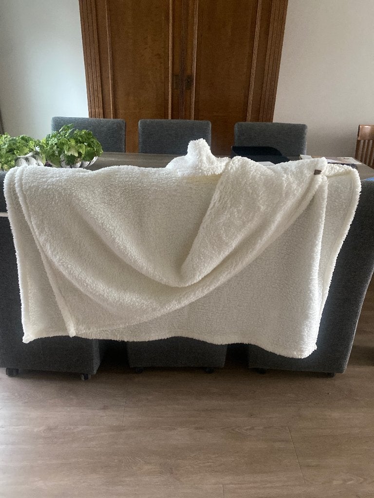 Warme teddy hoodie wit, Ophalen, Zo goed als nieuw, Poncho, Wit