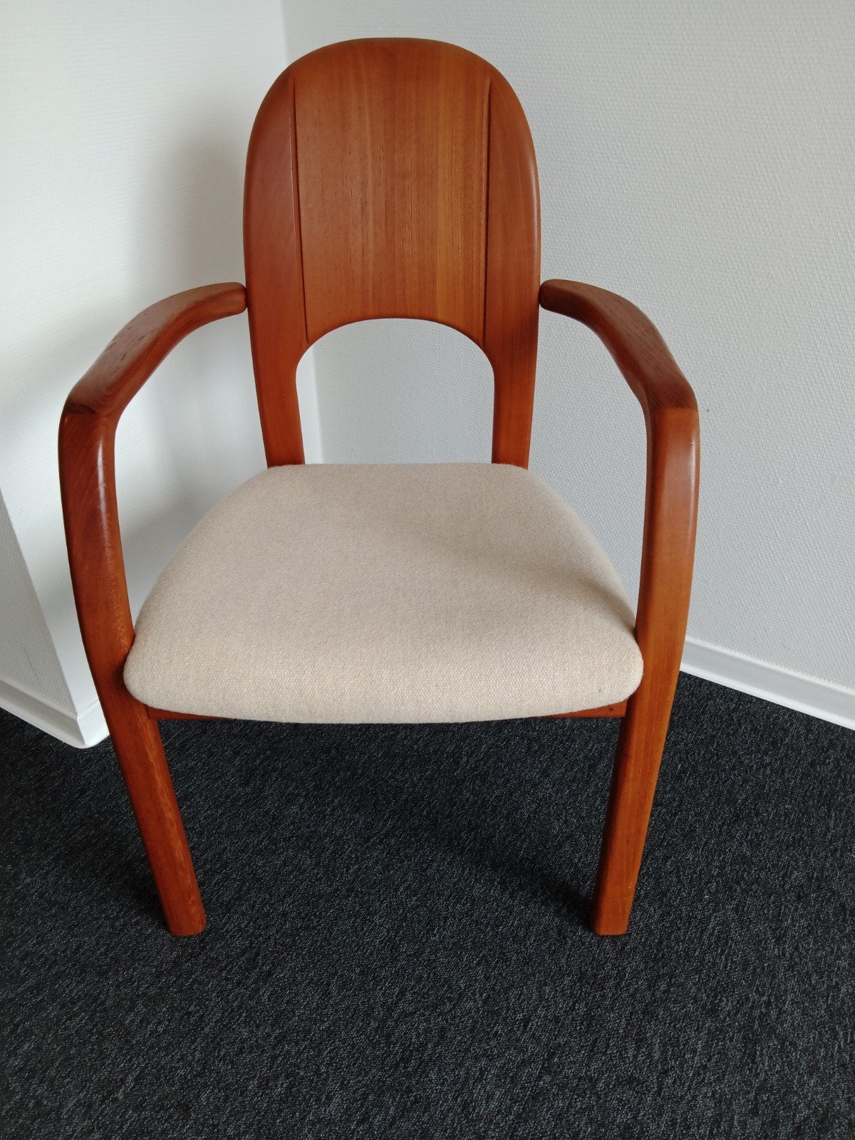 Deense vintage stoel - Holstebro Mobelfabrik A/S - teak, Ophalen, Gebruikt, Bruin, Eén