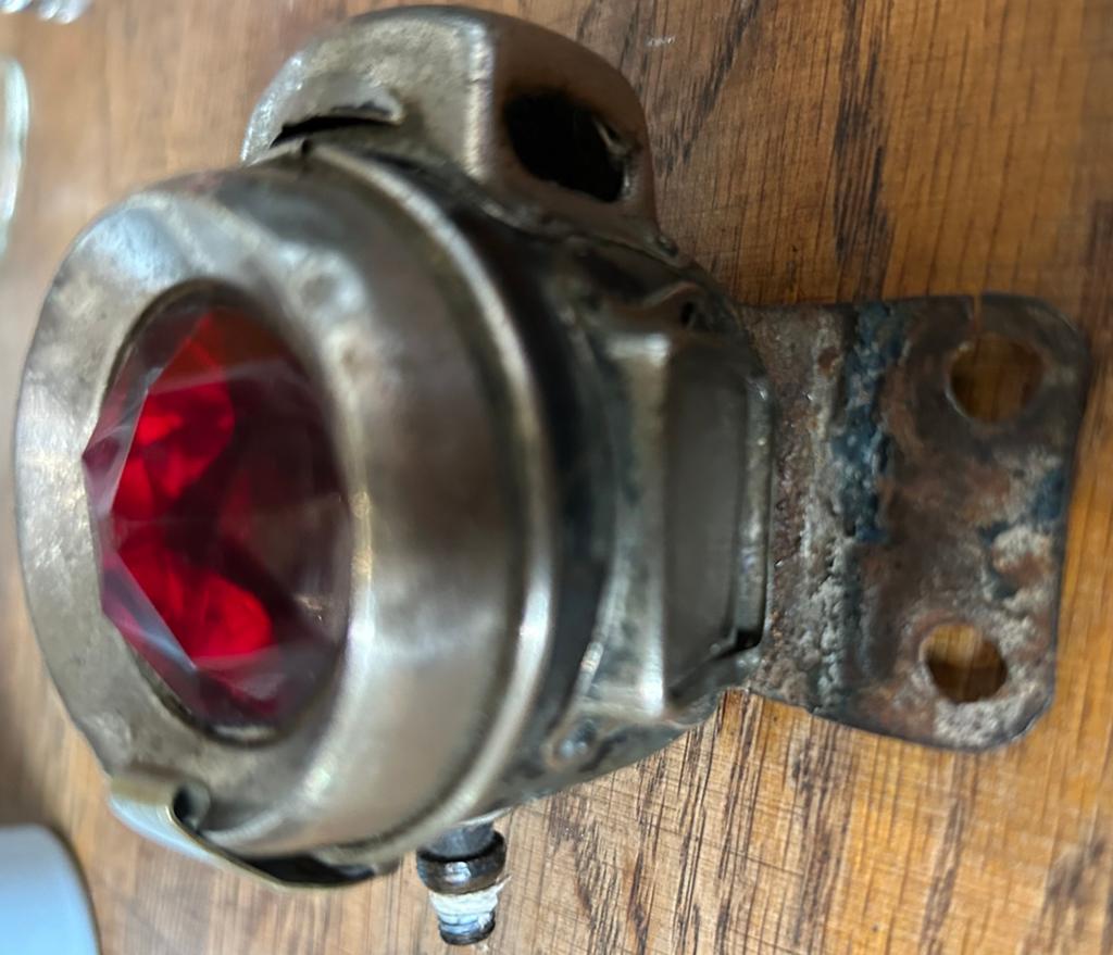 Antiek carbid achterlicht Desmo Birmingham jaren '20, Ophalen of Verzenden, Gebruikt, Overig, Achterlicht