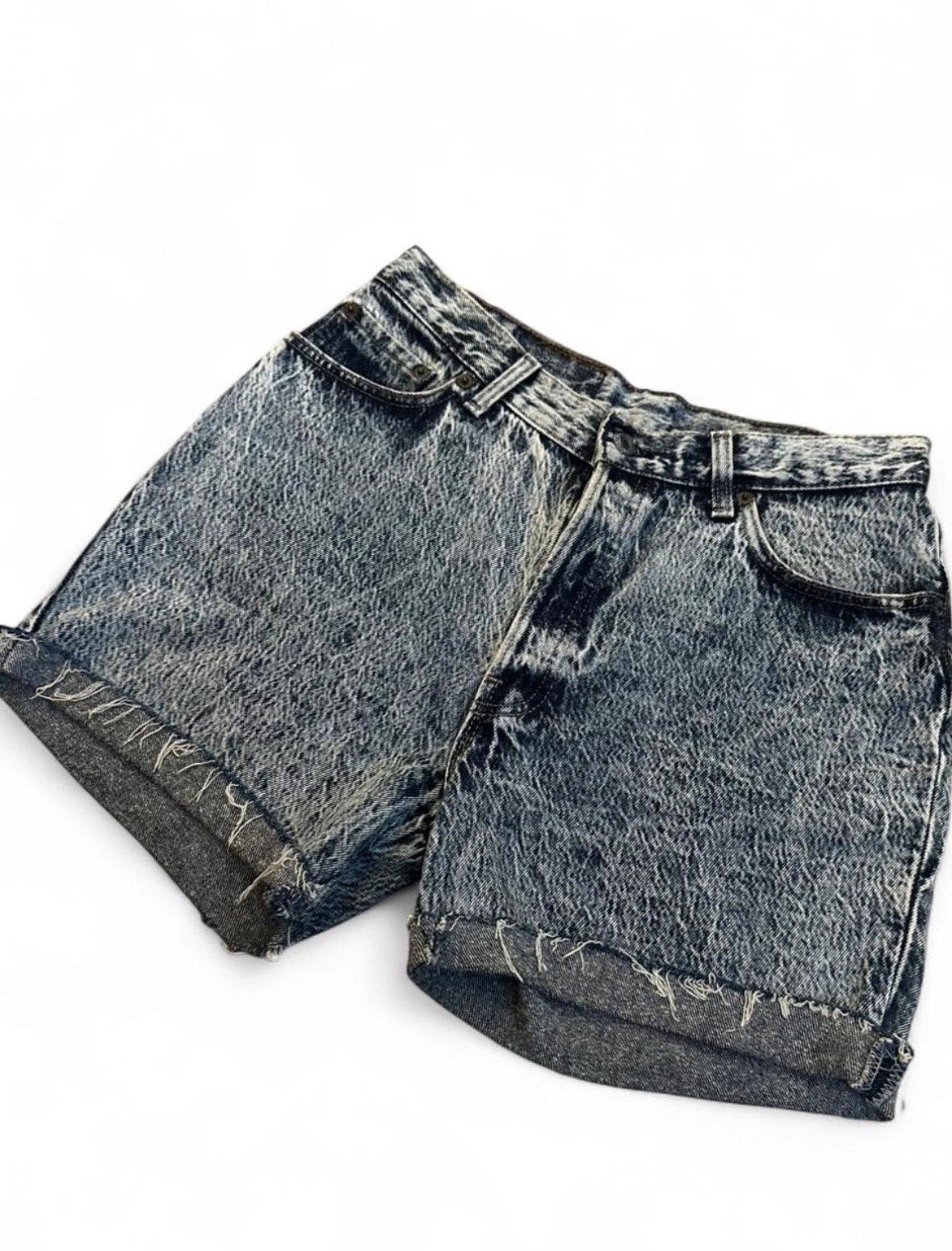 Vintage Levi's 17501 Acid Wash Jorts W29 1988 Made in USA, Kort, Blauw, Ophalen of Verzenden, Zo goed als nieuw