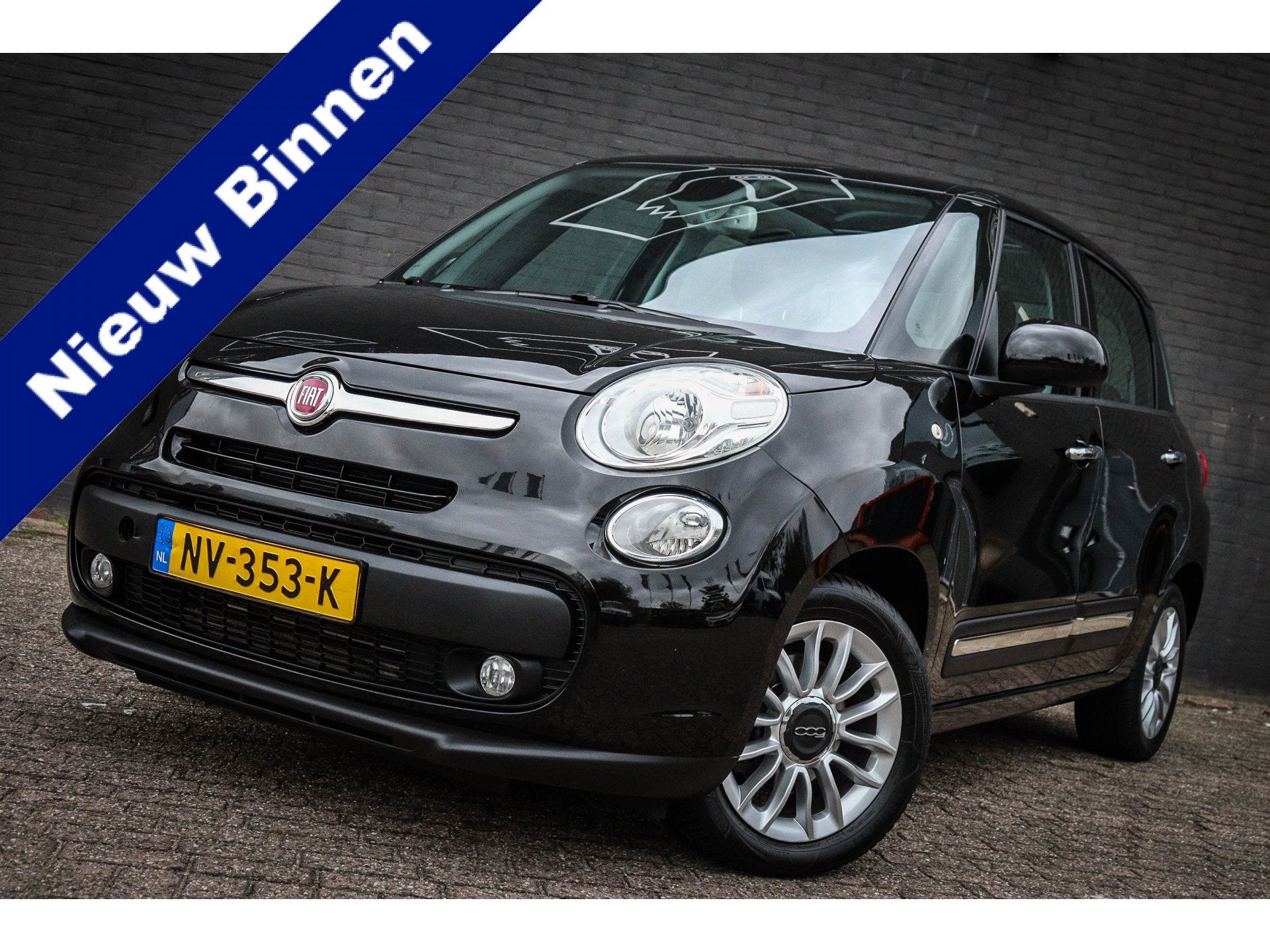 Fiat 500L 0.9 TwinAir Lounge Net binnen-Nu al te bezichtigen, Auto's, Fiat, Gebruikt, Zwart, Origineel Nederlands, Bedrijf