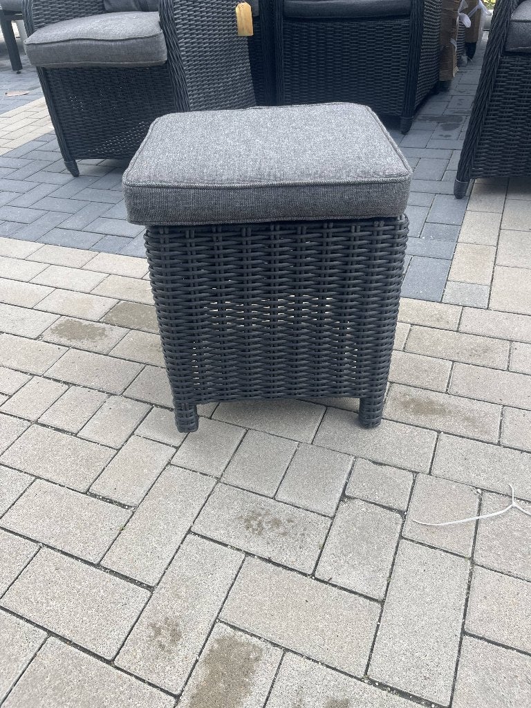 Dublin Hocker Black, Ophalen, Zo goed als nieuw, Wicker, Stapelbaar