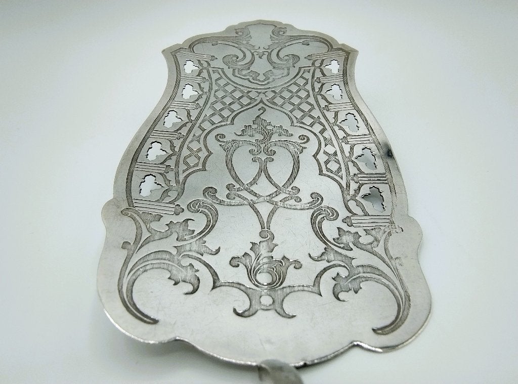 Zilveren visschep, E. M. Holthe, Trondheim, Noorwegen, 1846, Verzenden, Zilver