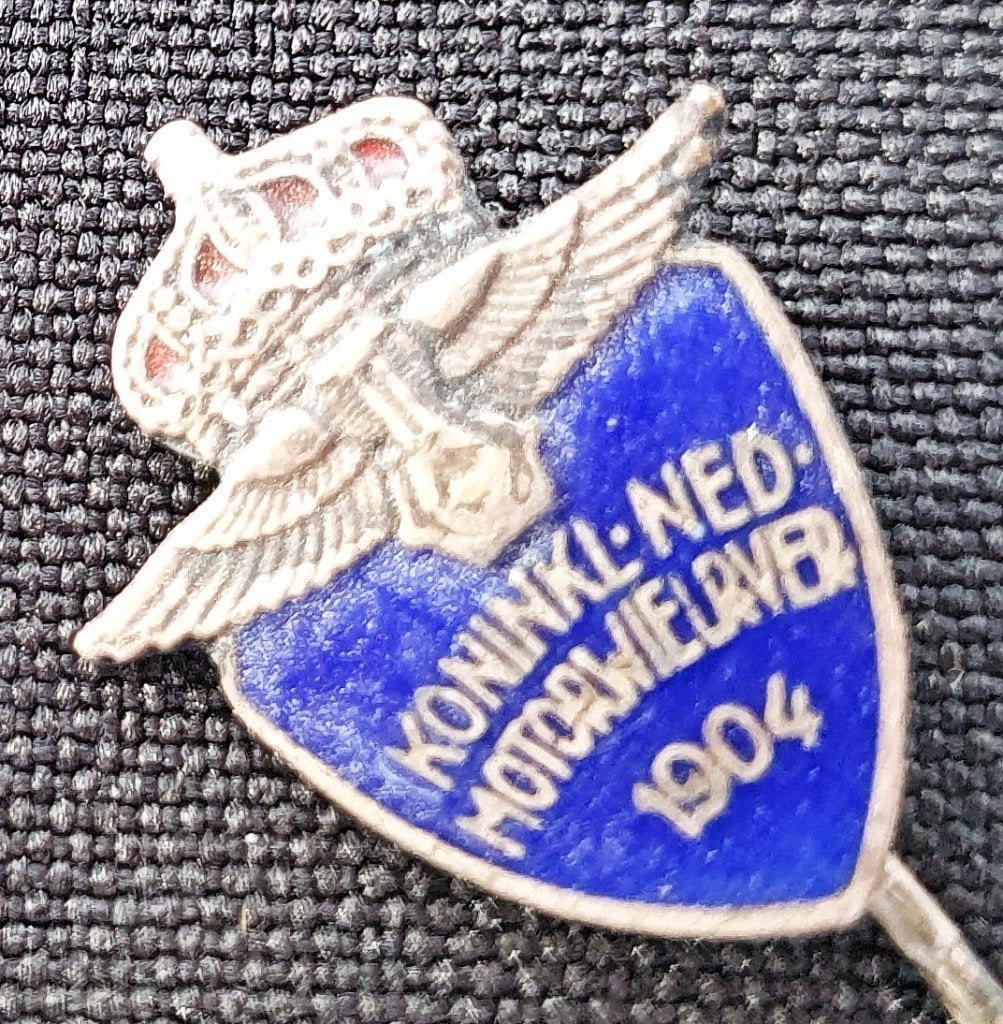 Vintage KNMV 1904 speld geëmailleerd, Verzenden, Gebruikt, Transport, Speldje of Pin