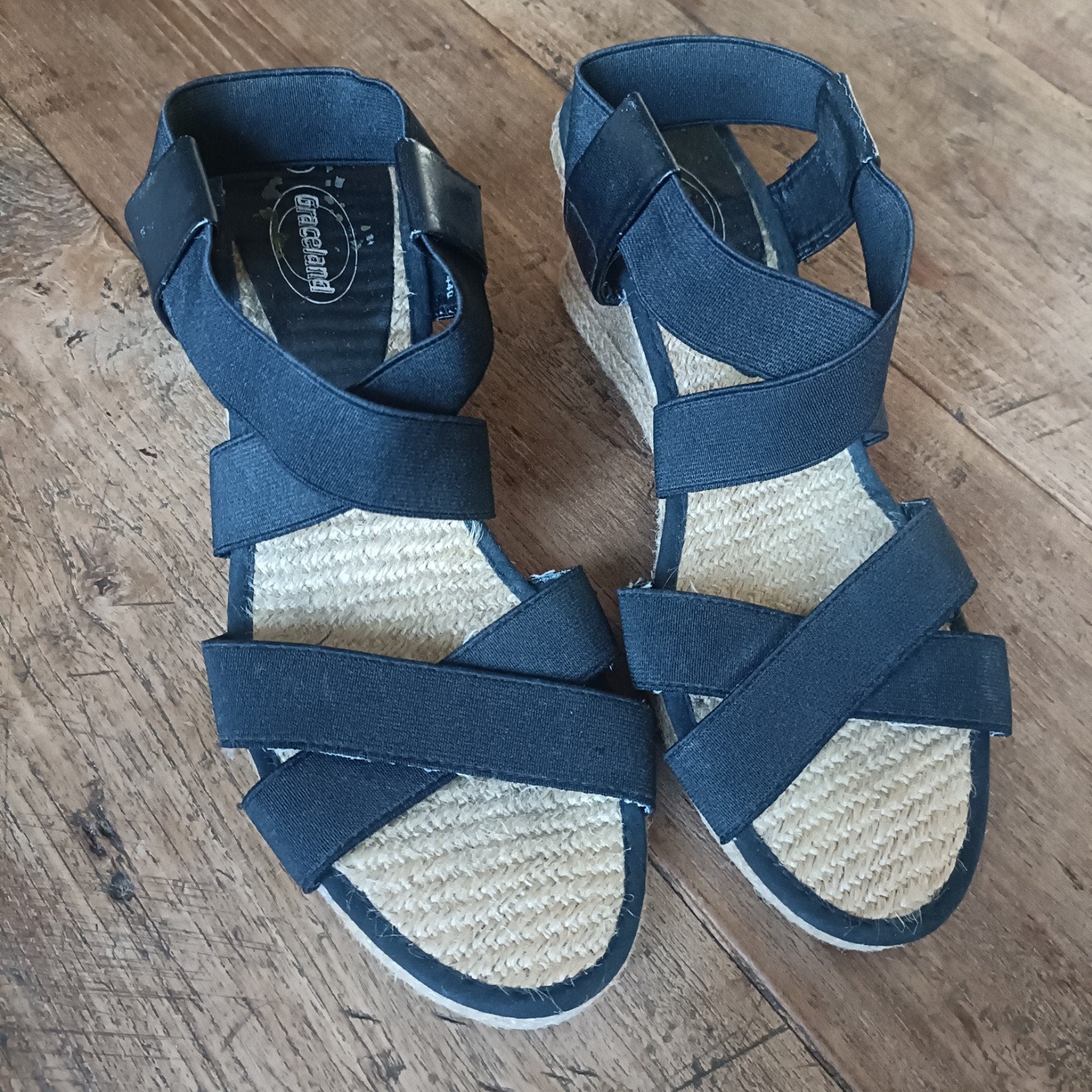 Graceland sandalen maat 39, Zwart, Graceland, Gedragen, Sandalen of Muiltjes