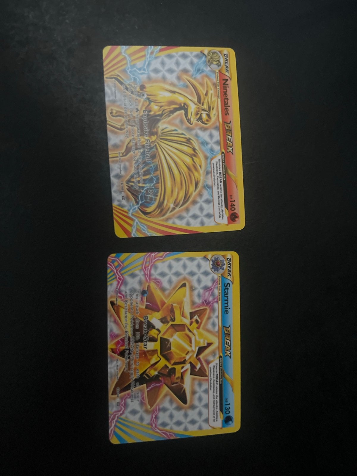 Pokémon BREAK Ninetales & Starmie kaarten, Ophalen of Verzenden, Nieuw, Meerdere kaarten, Foil