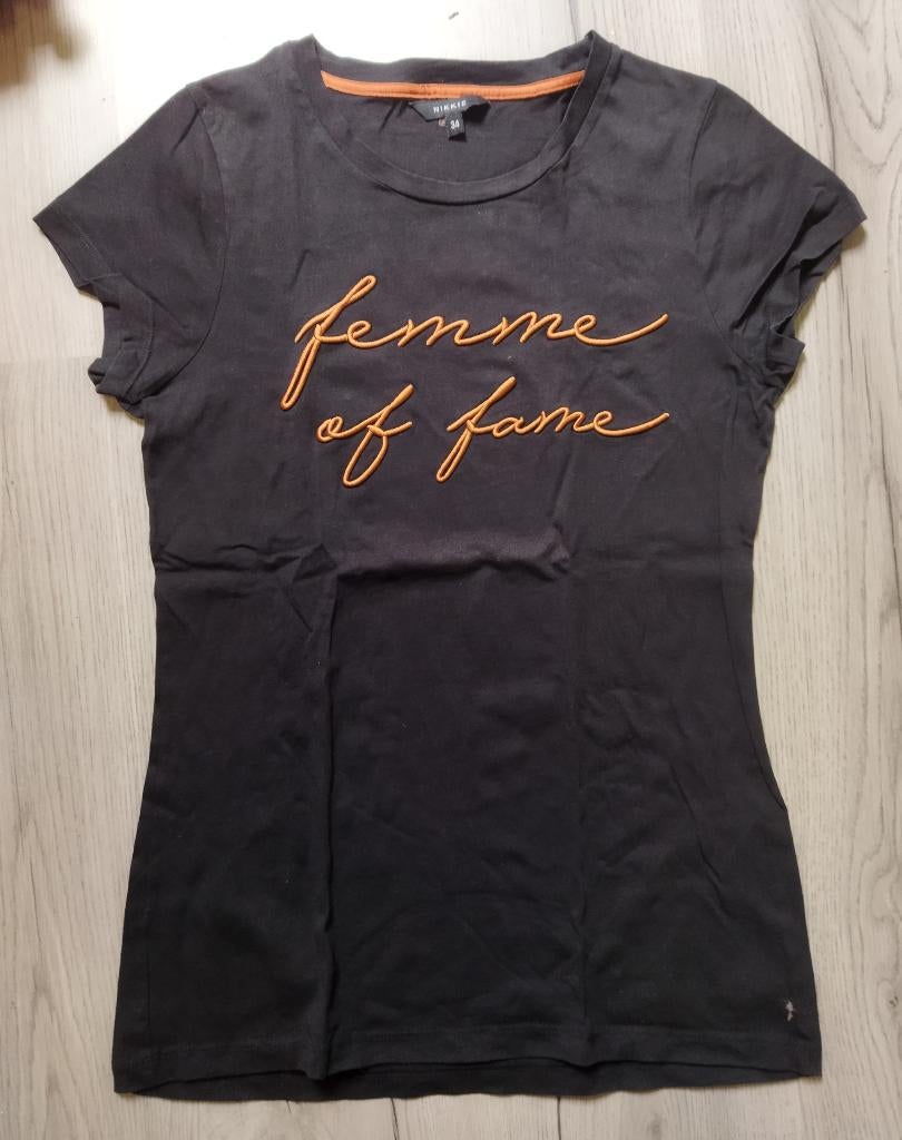 Nikkie Shirt Zwart/Oranje Maat 34, Zwart, Ophalen of Verzenden, Zo goed als nieuw, Maat 34 (XS) of kleiner