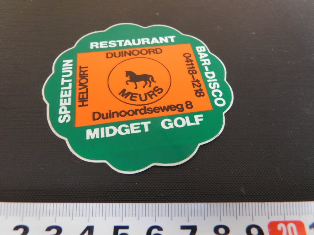 sticker helvoirt duinoord speeltuin restaurant bar meurs, Ophalen, Zo goed als nieuw