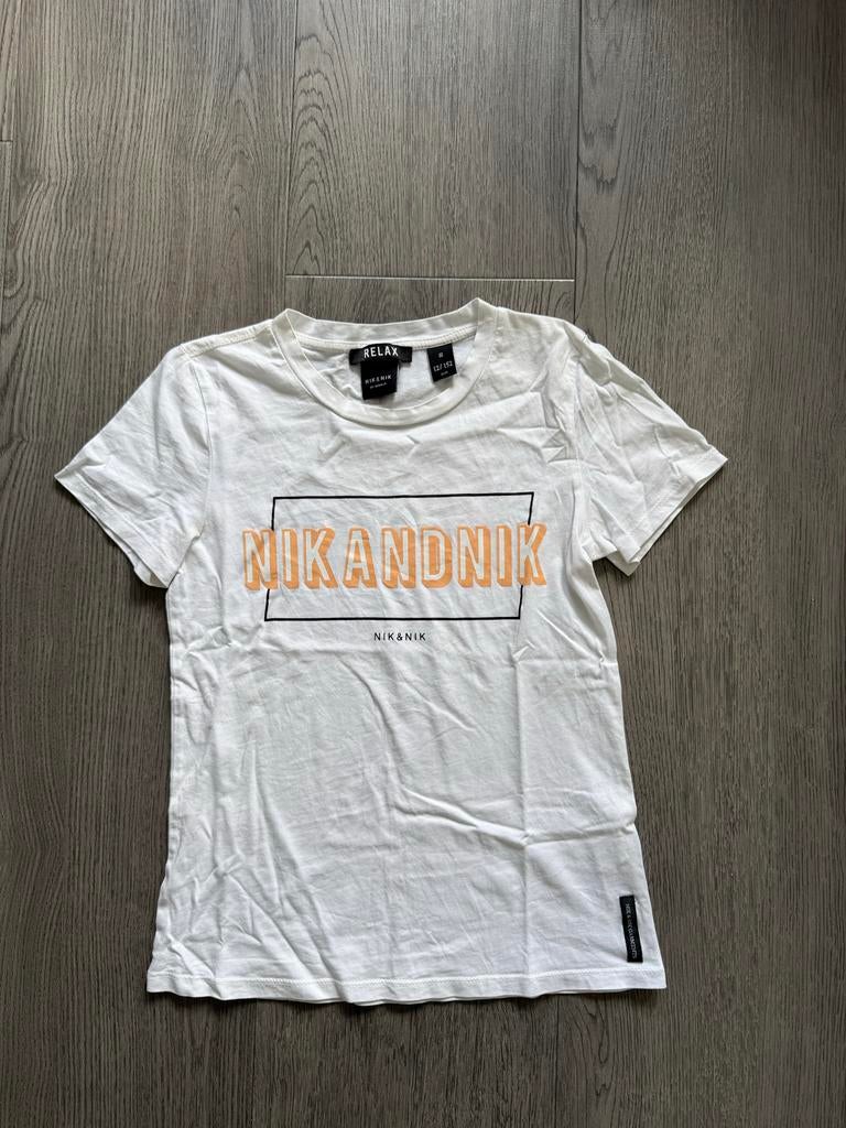 Wit NIK&NIK T-shirt maat 10/152, ZGAN!, Ophalen of Verzenden, Zo goed als nieuw, Meisje, Shirt of Longsleeve