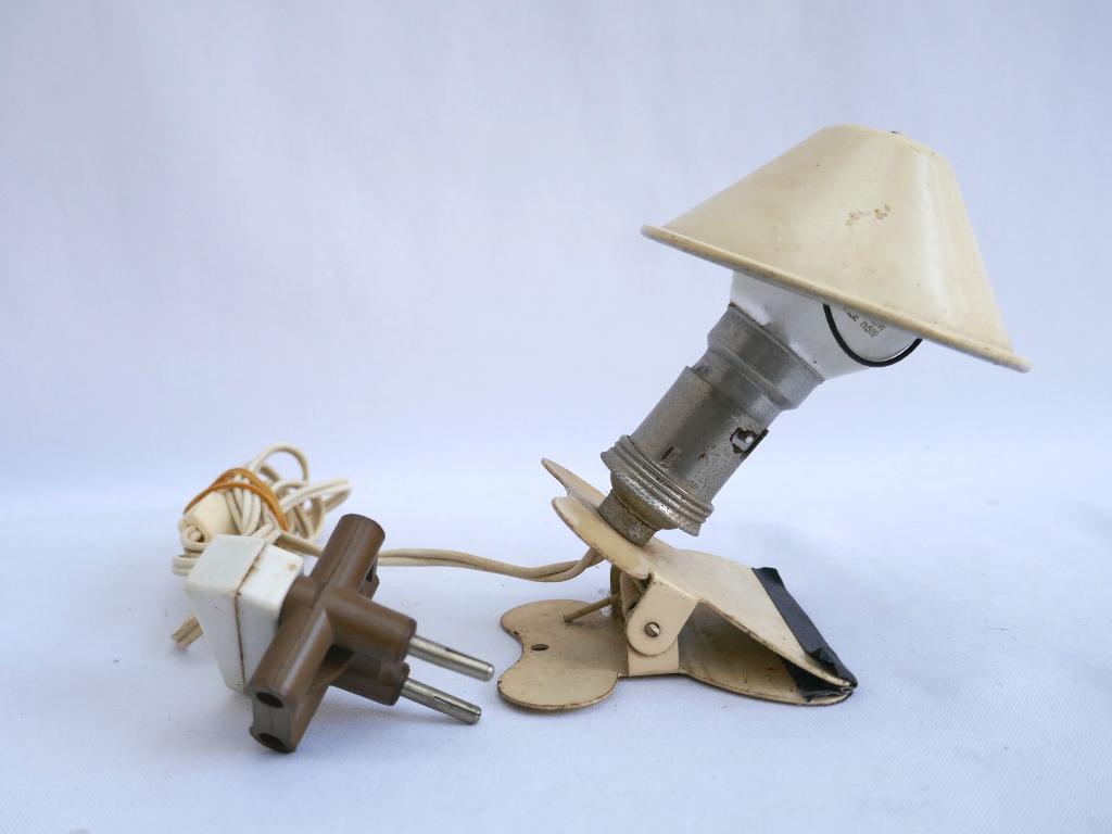 Paddenstoel lampje - klein knijplampje - jaren 50 Frankrijk, Ophalen of Verzenden