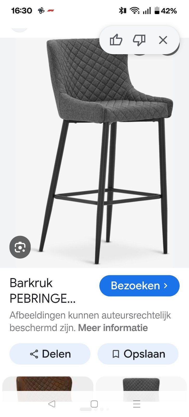 2 nette barkrukken van de Jysk grijs, Huis en Inrichting, Barkrukken, Ophalen